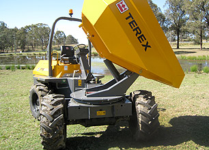 Terex dumper working on stockpile